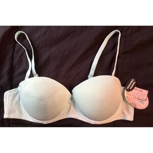 NEW Inteco Intimates Turquoise Lightly Lined Demi Underwire Convertible Bra, 36C